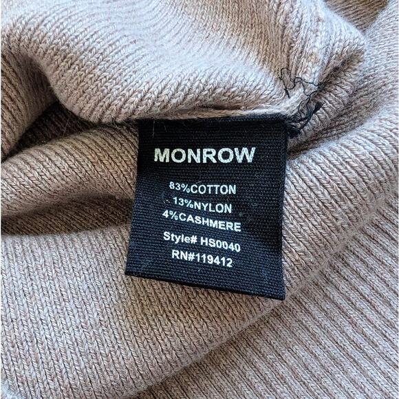 Monrow Tan/Taupe Cotton/Casmere Blend Slip On Mini Skirt, size M - Picture 6 of 7